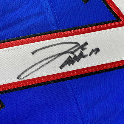 Autographed/Signed Josh Allen Buffalo Bills Blue Authentic Elite Football Jersey Fanatics COA