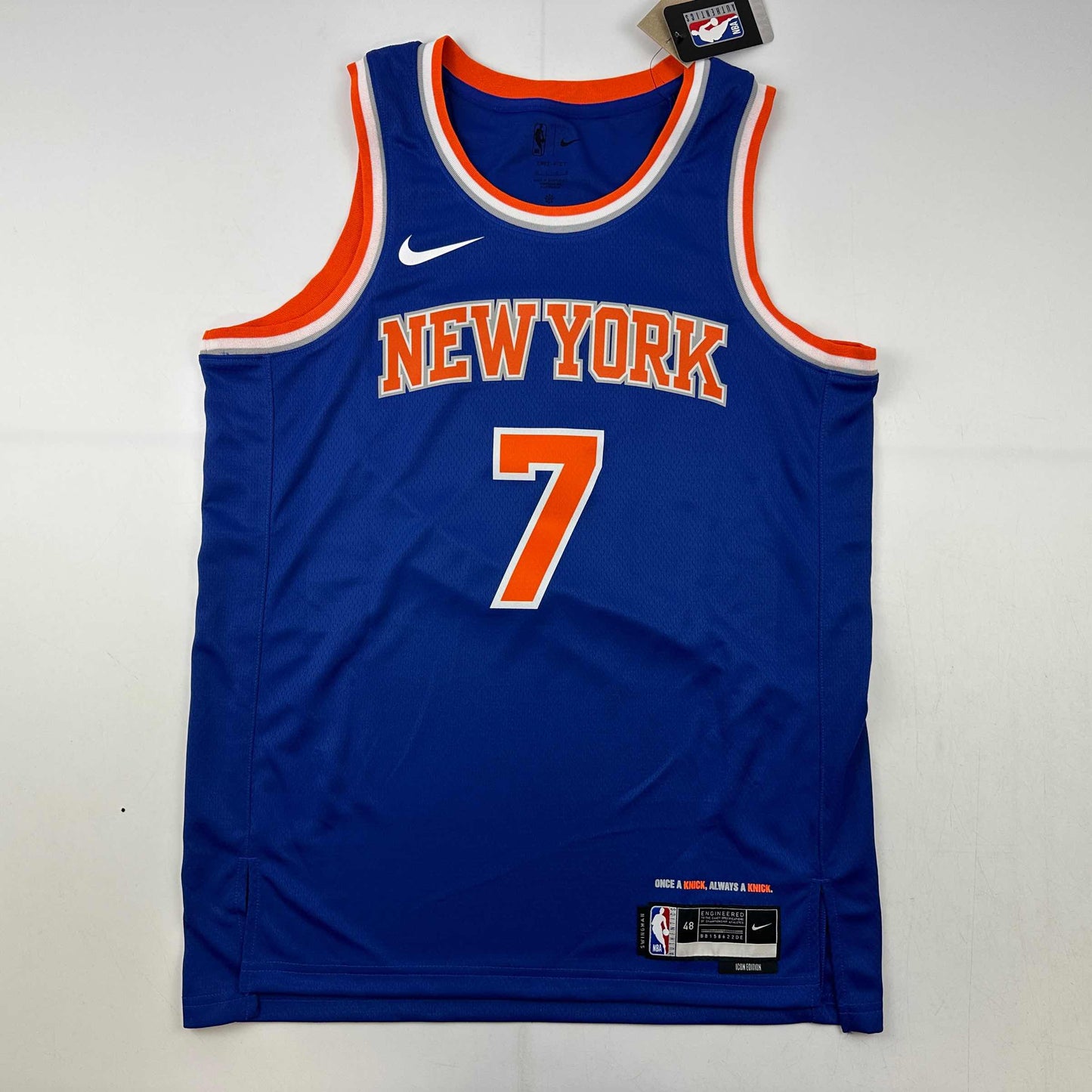 Autographed/Signed Carmelo Anthony New York Knicks Blue Authentic Swingman Basketball Jersey Fanatics COA