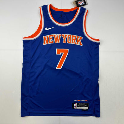 Autographed/Signed Carmelo Anthony New York Knicks Blue Authentic Swingman Basketball Jersey Fanatics COA