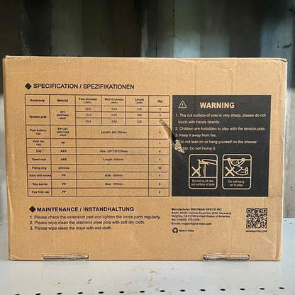 Corner Shower Tension Pole: Adjustable Stainless Steel Organizer 4 Tier Shelf