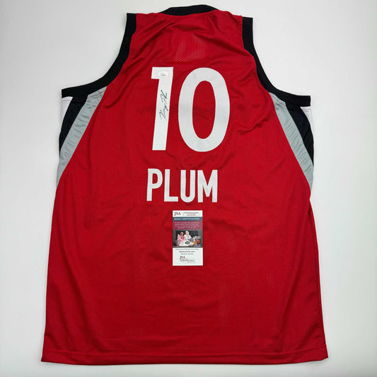 Autographed/Signed Kelsey Plum Las Vegas Red Basketball Jersey JSA COA