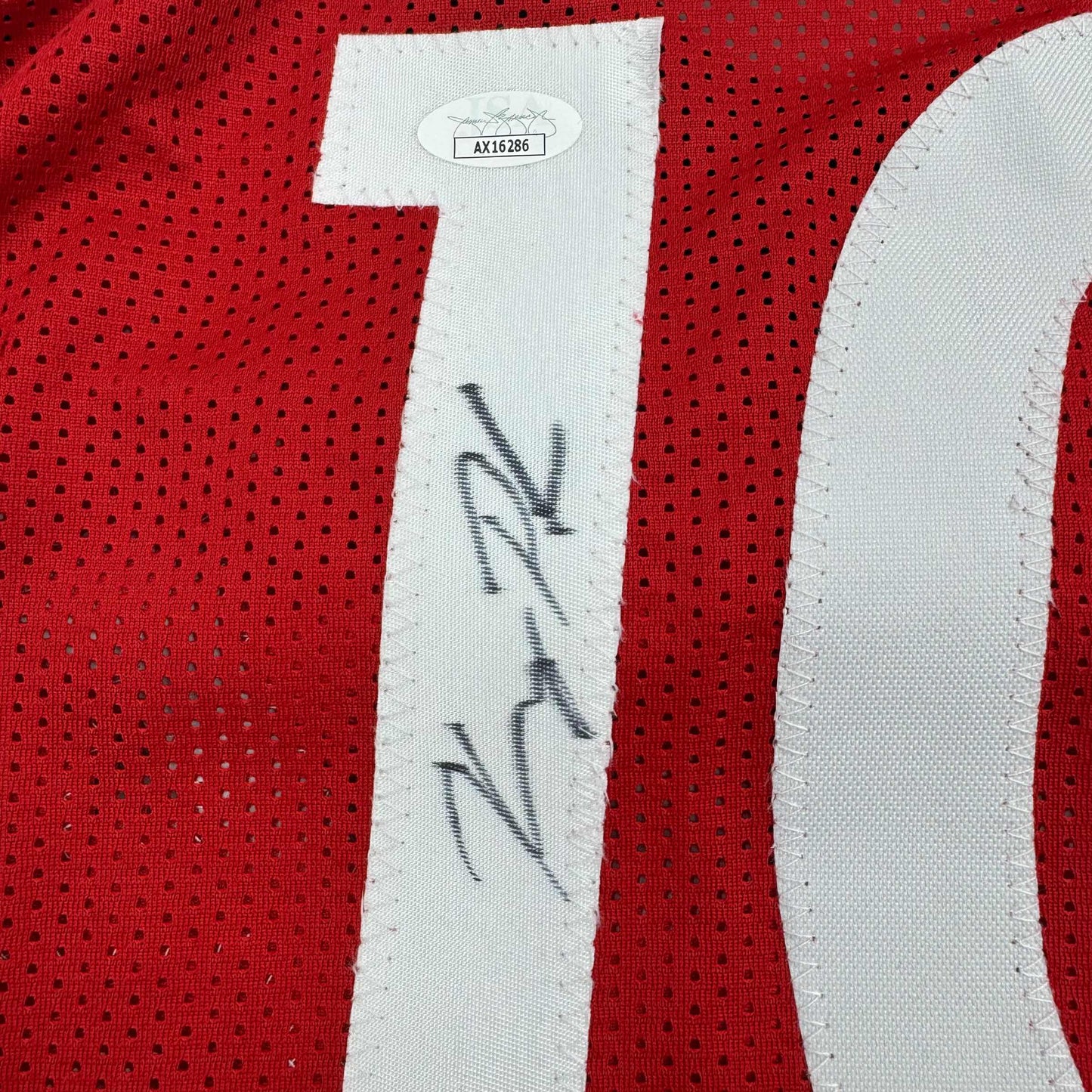 Autographed/Signed Kelsey Plum Las Vegas Red Basketball Jersey JSA COA