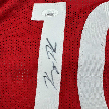 Autographed/Signed Kelsey Plum Las Vegas Red Basketball Jersey JSA COA