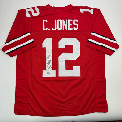 Autographed/Signed Cardale Jones Ohio State Red College Football Jersey Tristar COA