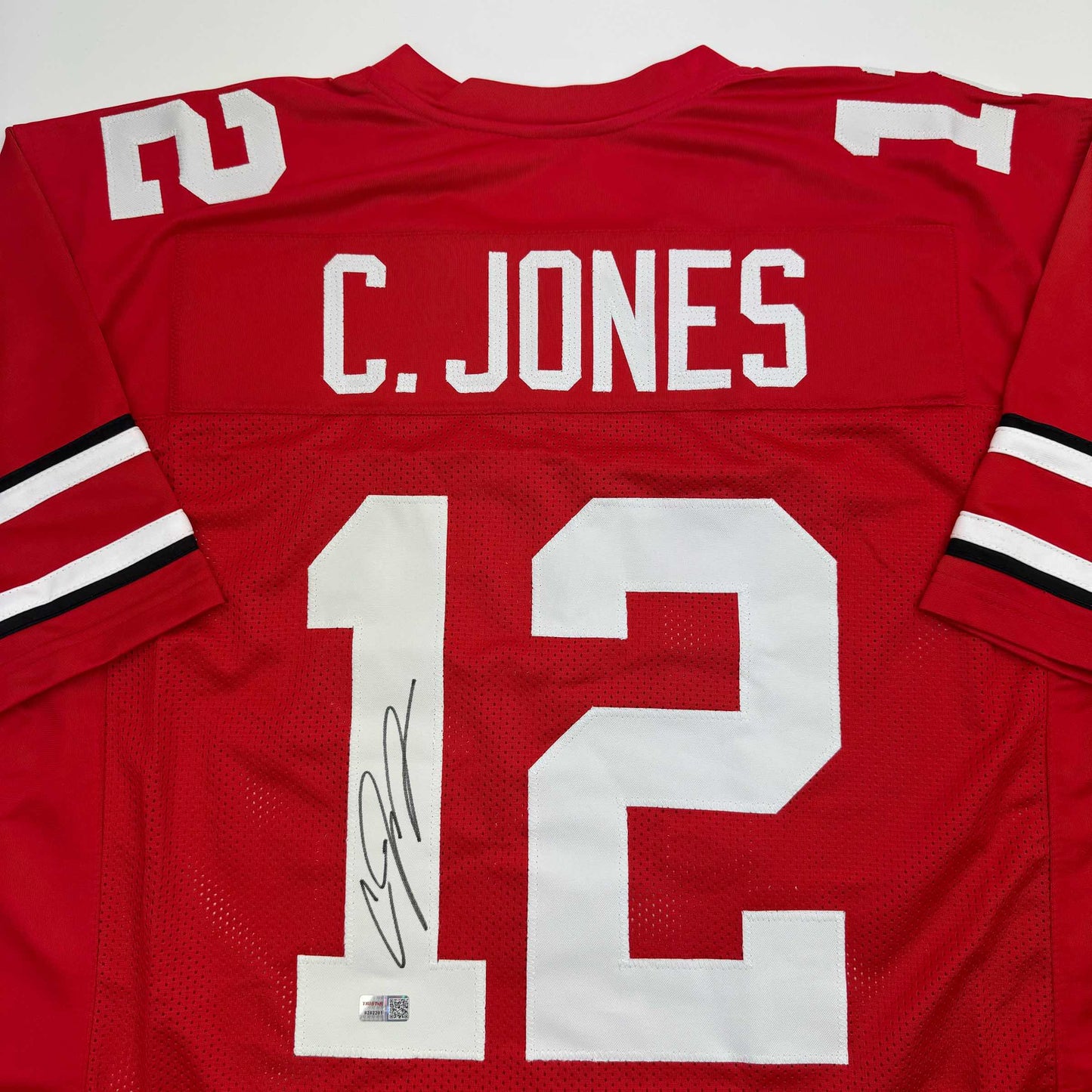 Autographed/Signed Cardale Jones Ohio State Red College Football Jersey Tristar COA