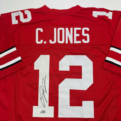 Autographed/Signed Cardale Jones Ohio State Red College Football Jersey Tristar COA