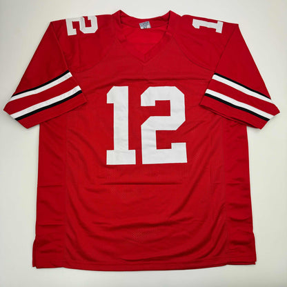 Autographed/Signed Cardale Jones Ohio State Red College Football Jersey Tristar COA