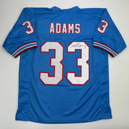 Autographed/Signed Jamal Adams Tennessee Retro Blue Football Jersey JSA COA