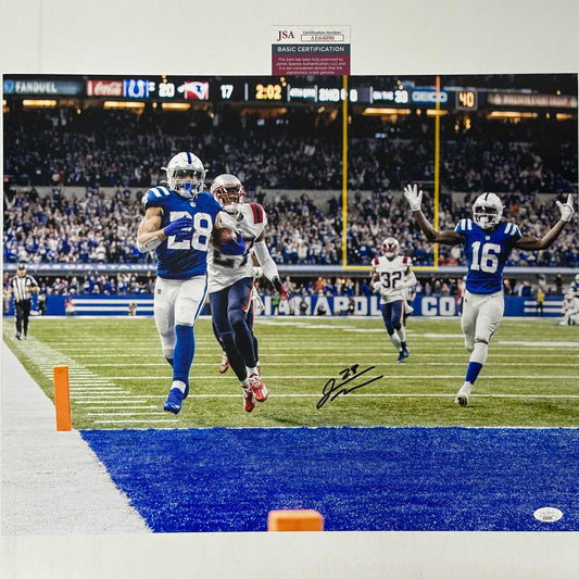 Autographed/Signed Jonathan Taylor Indianapolis Colts 16x20 Football Photo JSA COA
