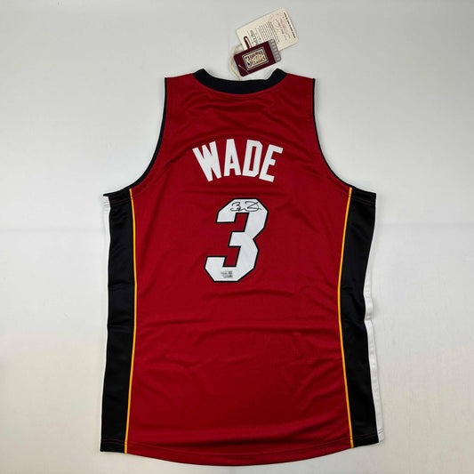 Autographed/Signed Dwyane Wade Miami Heat Red 2005-06 M&N Authentic Basketball Jersey Fanatics COA