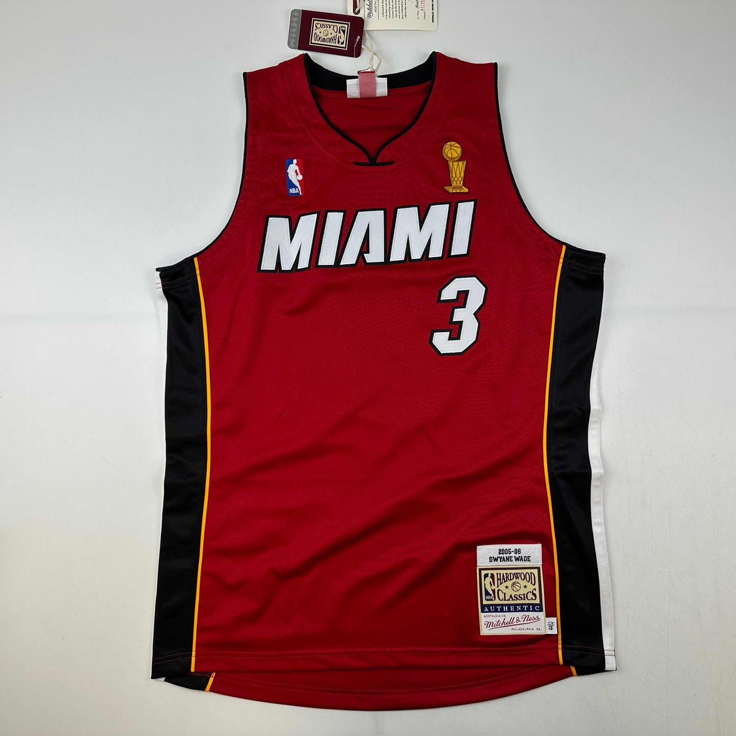 Autographed/Signed Dwyane Wade Miami Heat Red 2005-06 M&N Authentic Basketball Jersey Fanatics COA