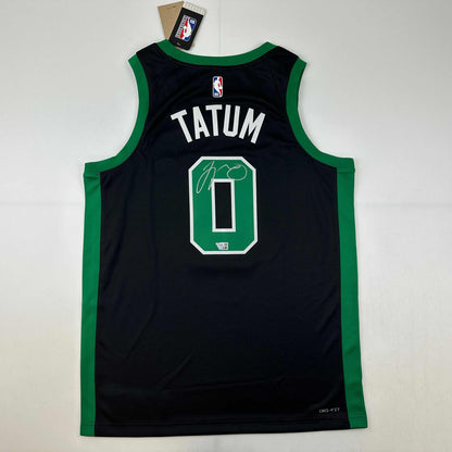 Autographed/Signed Jayson Tatum Boston Celtics Black Authentic Swingman Basketball Jersey Fanatics COA
