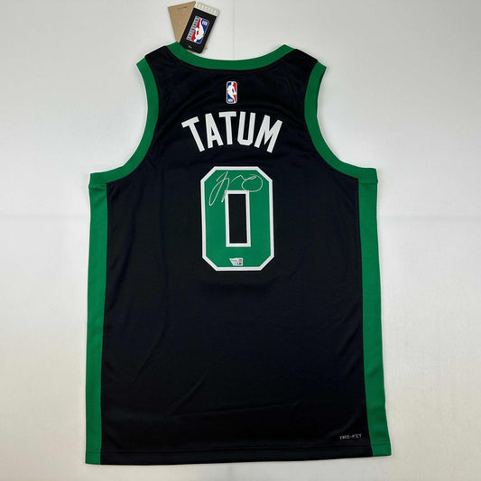 Autographed/Signed Jayson Tatum Boston Celtics Black Authentic Swingman Basketball Jersey Fanatics COA