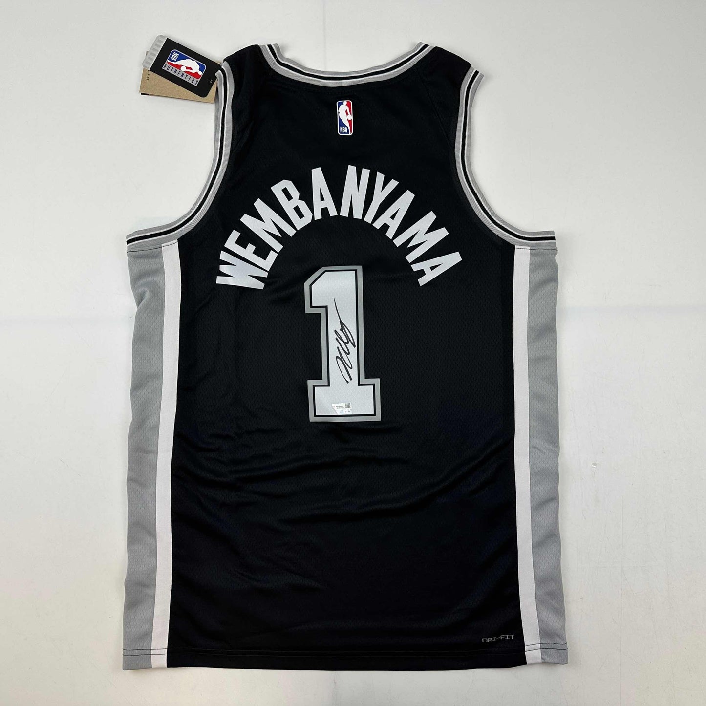 Autographed/Signed Victor Wembanyama San Antonio Spurs Black Authentic Swingman Basketball Jersey Fanatics COA