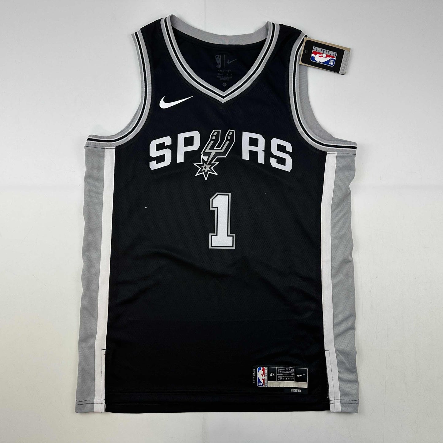 Autographed/Signed Victor Wembanyama San Antonio Spurs Black Authentic Swingman Basketball Jersey Fanatics COA
