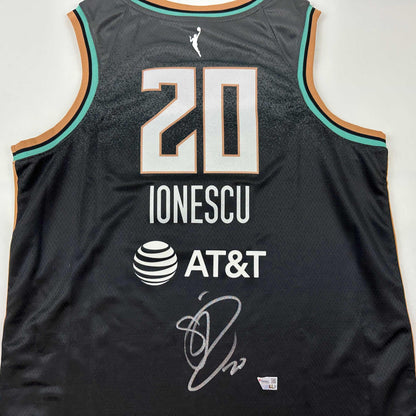Autographed/Signed Sabrina Ionescu New York Liberty Black Swingman Basketball Jersey Fanatics COA