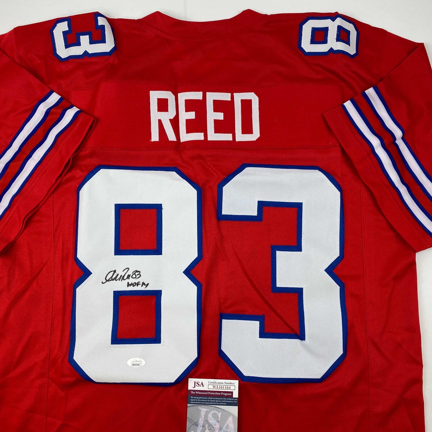 Autographed/Signed Andre Reed HOF 14 Buffalo Red Football Jersey JSA COA
