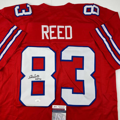 Autographed/Signed Andre Reed HOF 14 Buffalo Red Football Jersey JSA COA