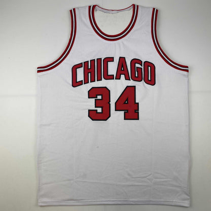 Autographed/Signed Charles Oakley Chicago White Basketball Jersey JSA COA