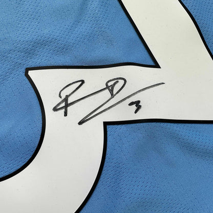 Autographed/Signed Ruben Dias Manchester City Blue Soccer Futbol Jersey Beckett BAS COA