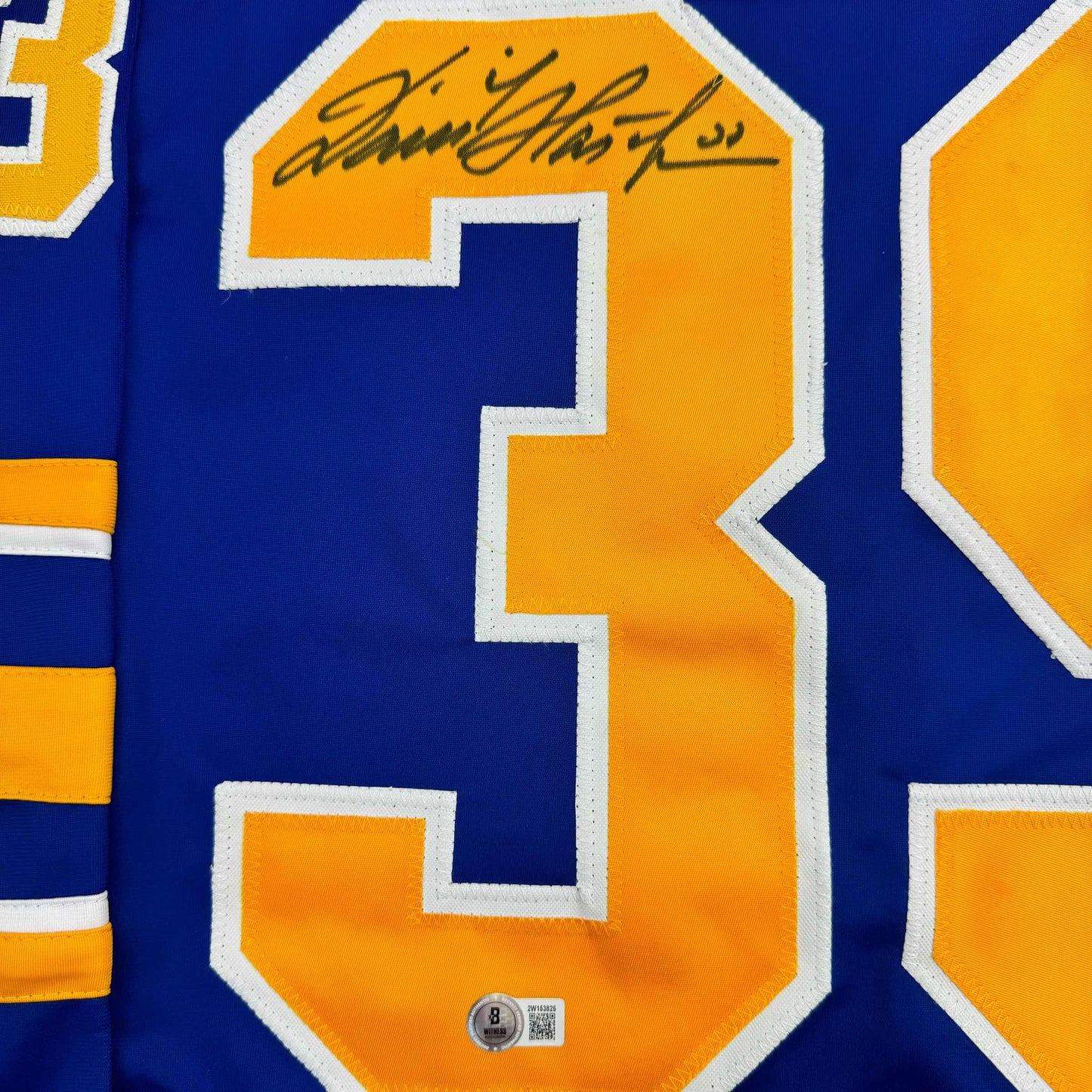 Autographed/Signed Dominik Hasek Buffalo Blue Hockey Jersey Beckett BAS COA