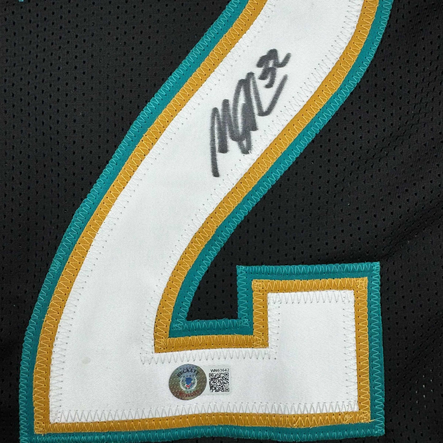 Autographed/Signed Maurice Jones-Drew Jacksonville Black Football Jersey Beckett BAS COA