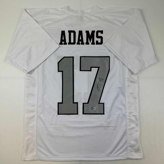 Autographed/Signed Davante Adams Las Vegas Oakland Color Rush White Football Jersey Beckett BAS COA