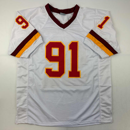 Autographed/Signed Ryan Kerrigan Washington White Football Jersey JSA COA