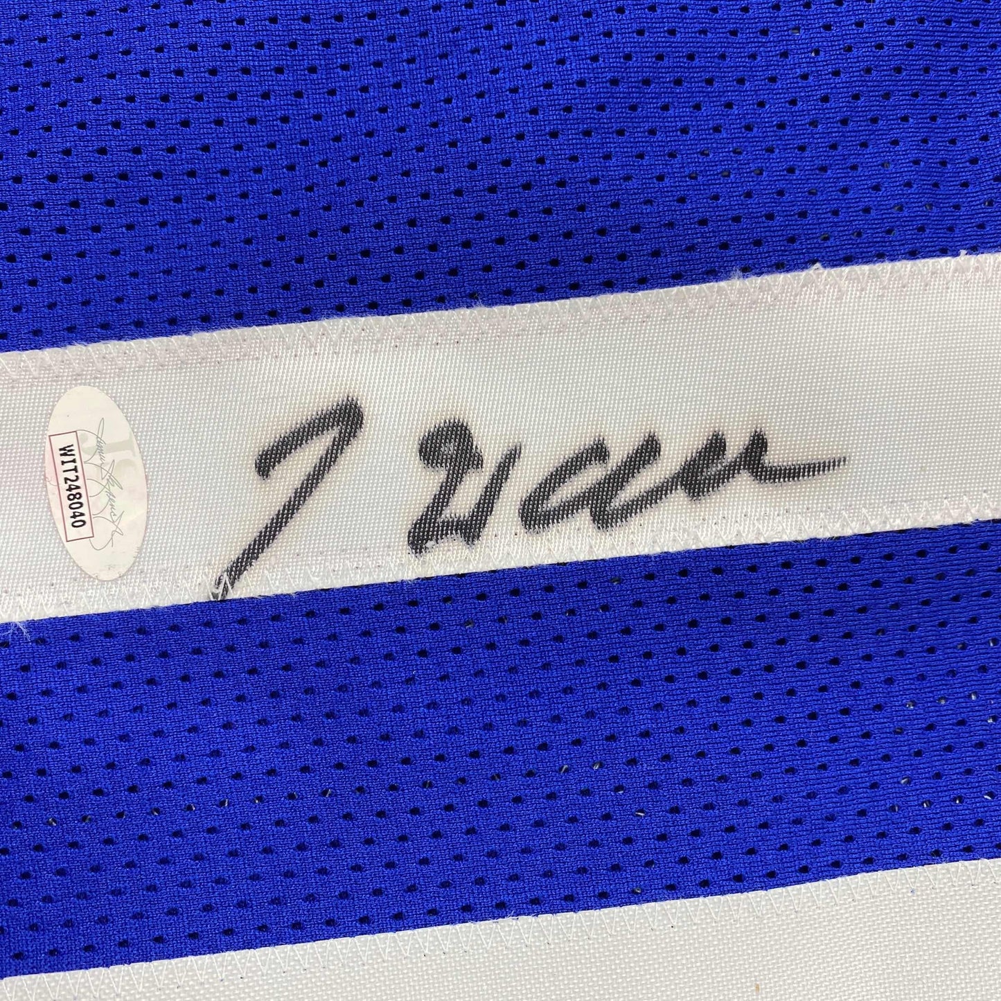 Autographed/Signed John Wall Los Angeles Blue Basketball Jersey JSA COA