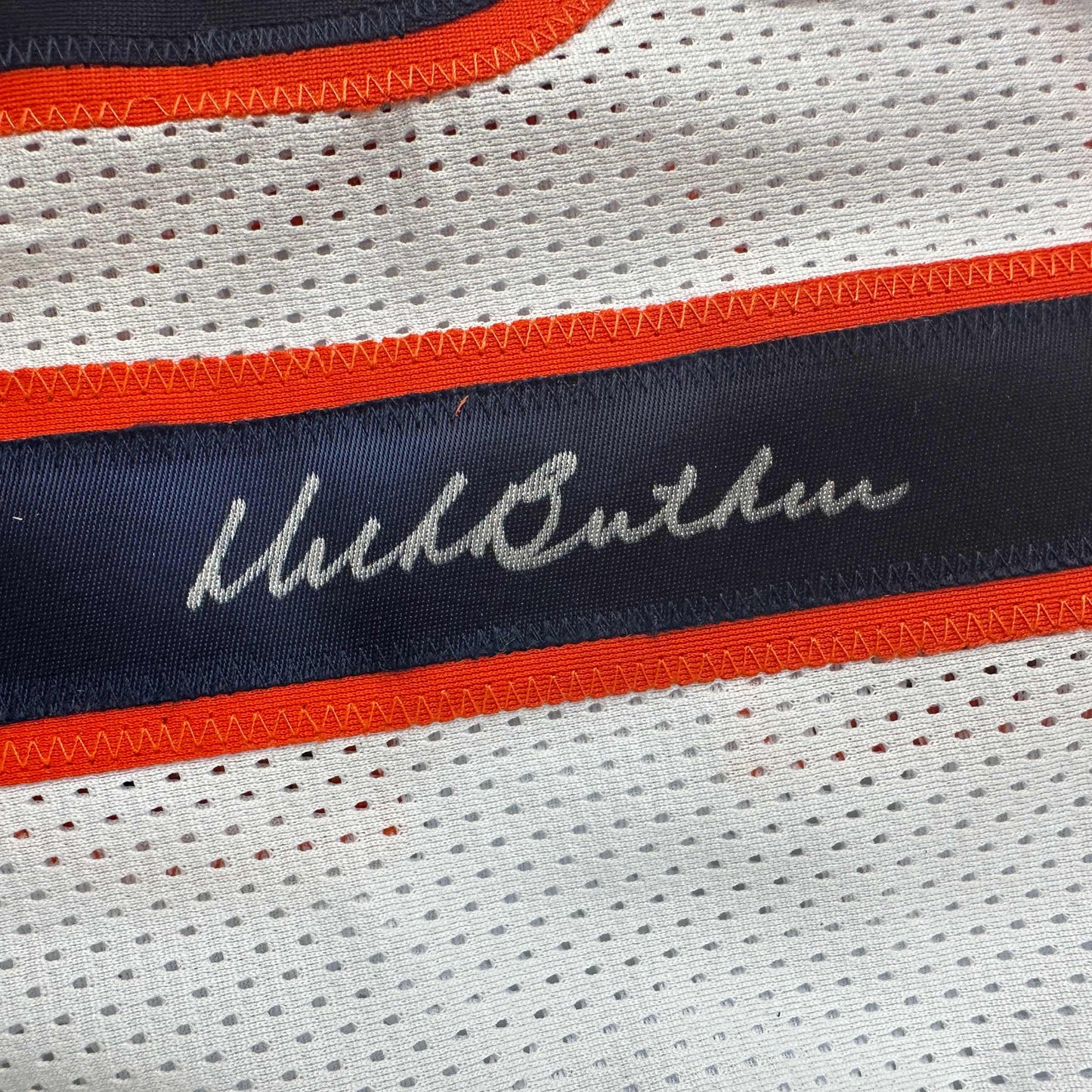 Autographed/Signed Dick Butkus Chicago White Football Jersey JSA COA
