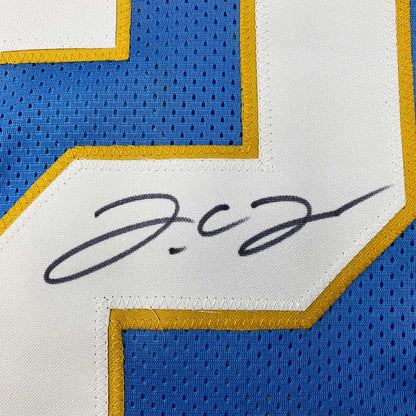 Autographed/Signed JC J.C. Jackson Los Angeles LA Powder Blue Football Jersey JSA COA