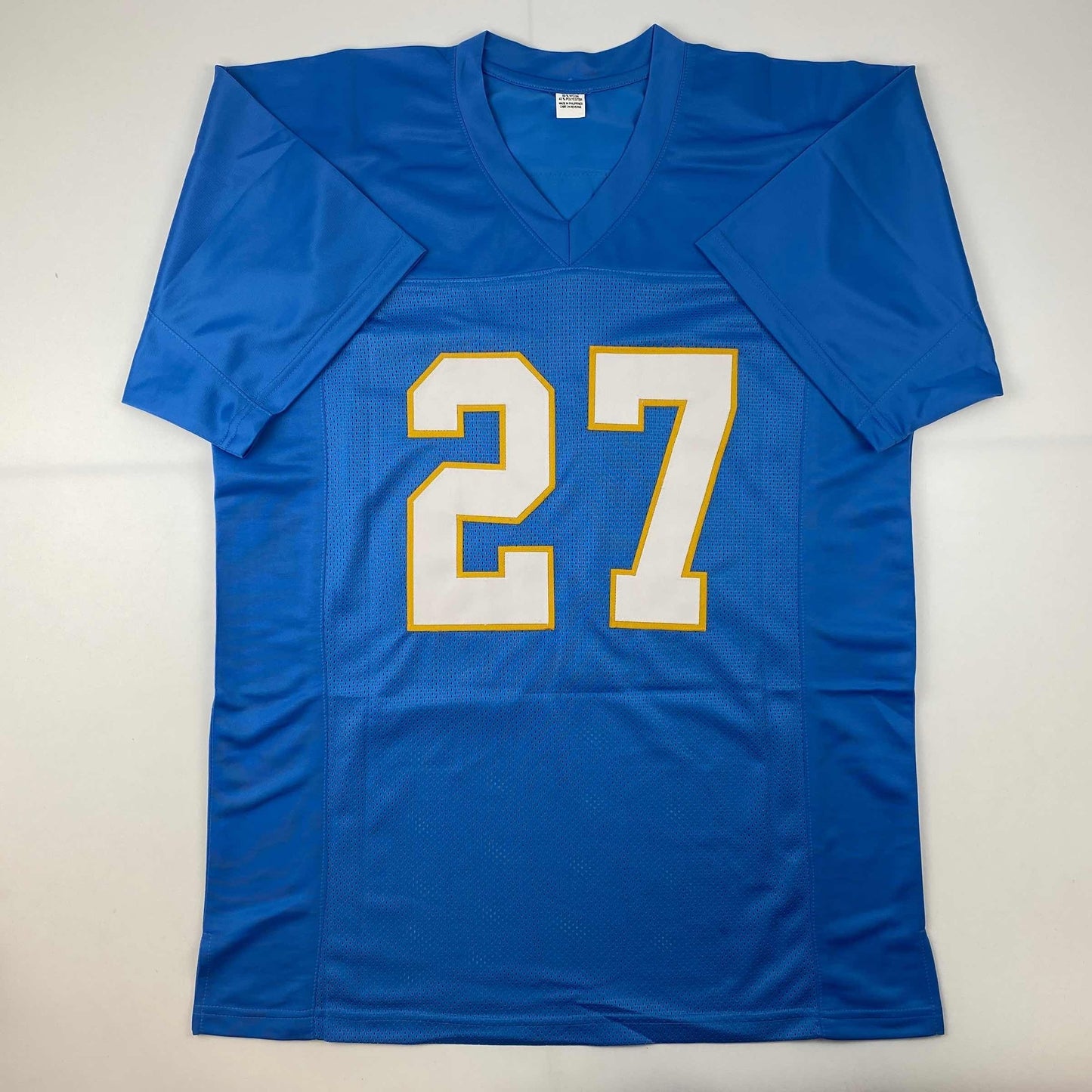 Autographed/Signed JC J.C. Jackson Los Angeles LA Powder Blue Football Jersey JSA COA