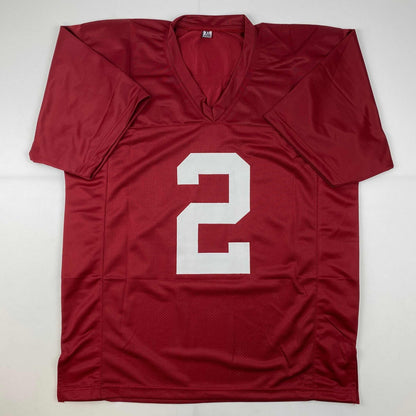 Autographed/Signed Jalen Hurts Alabama Red College Football Jersey JSA COA
