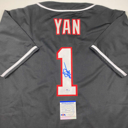 Autographed/Signed Petr Yan UFC MMA Black Ultimate Fighting Jersey Shirt PSA/DNA COA