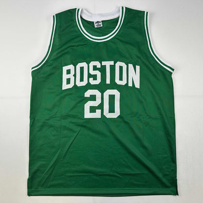 Autographed/Signed Ray Allen Boston Green Basketball Jersey Beckett BAS COA