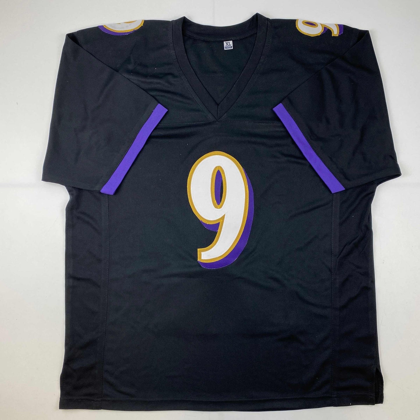 Autographed/Signed Justin Tucker 66 Yard GW FG Stat Baltimore Black Football Jersey JSA COA