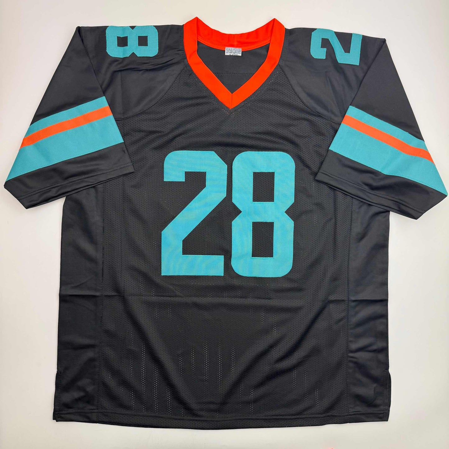 Autographed/Signed De'Von DeVon Achane Miami Black Football Jersey Beckett BAS COA