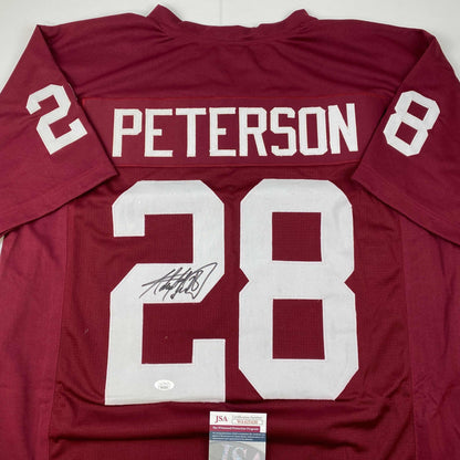 Autographed/Signed Adrian Peterson Oklahoma Maroon College Football Jersey JSA COA