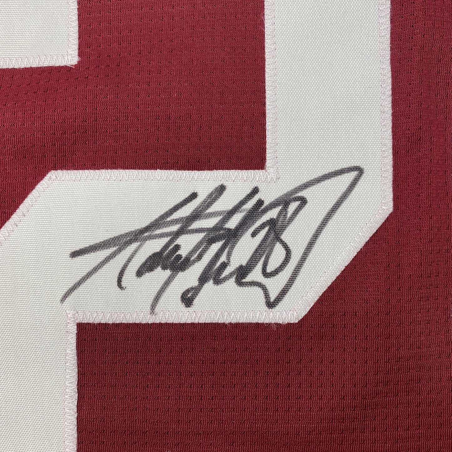 Autographed/Signed Adrian Peterson Oklahoma Maroon College Football Jersey JSA COA