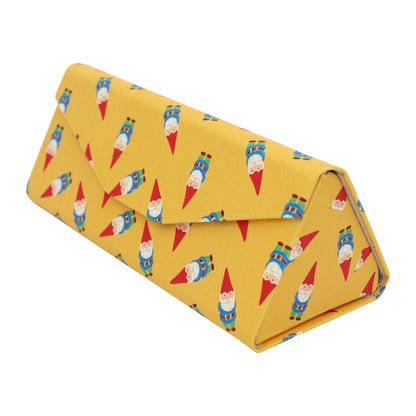 Cottage Gnome Glasses Case - Vegan Leather Folding Hard Shell Case