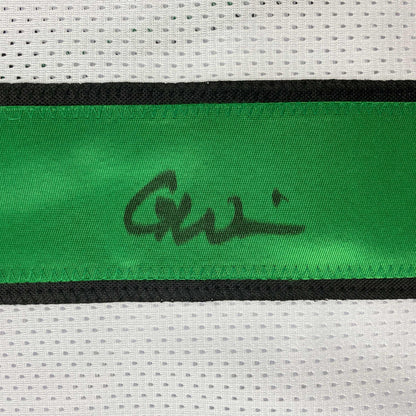 Autographed/Signed Garrett Wilson New York White Football Jersey JSA COA