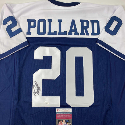 Autographed/Signed Tony Pollard Dallas Thanksgiving Day Football Jersey JSA COA