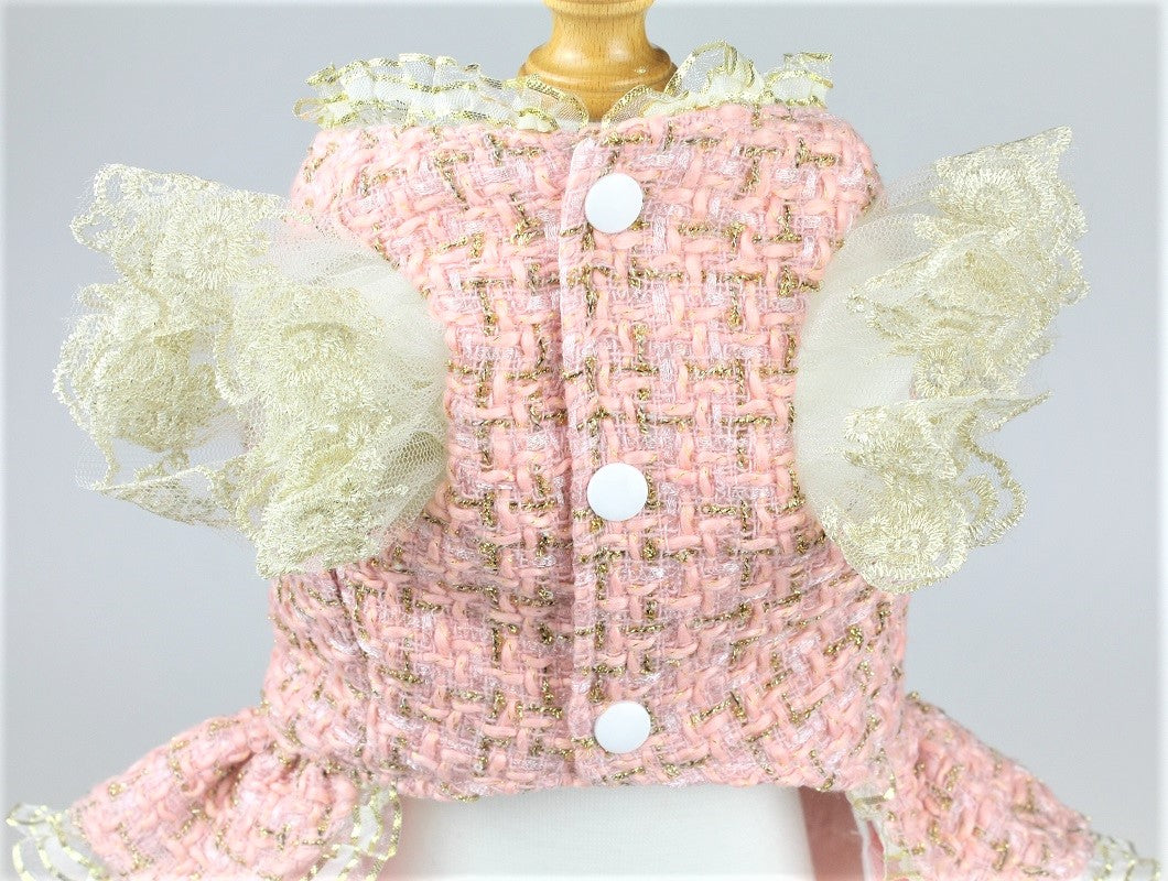 Vintage Pink Tweed Dog Dress