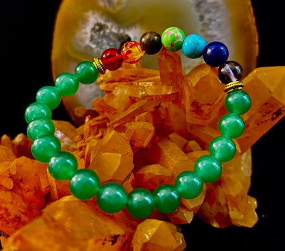 Chakra & Green Aventurine Healing Bracelet