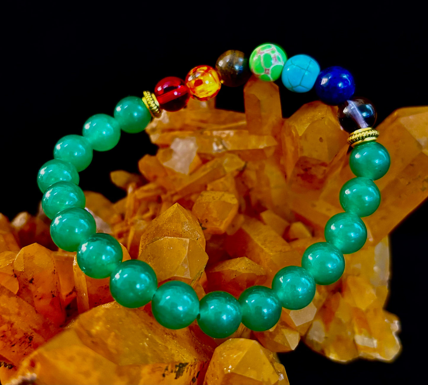 Chakra & Green Aventurine Healing Bracelet