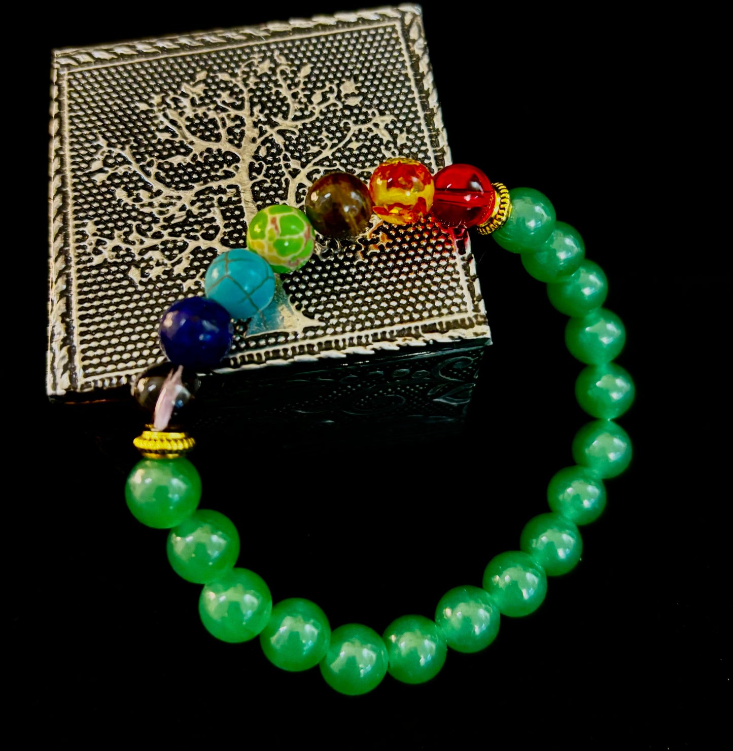 Chakra & Green Aventurine Healing Bracelet