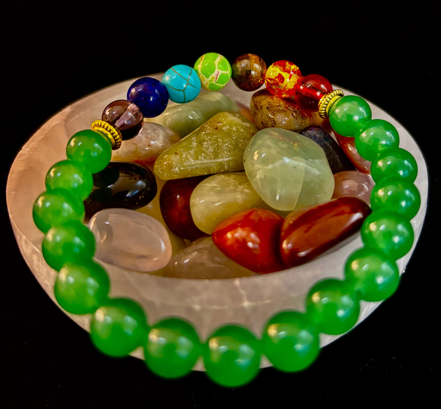 Chakra & Green Aventurine Healing Bracelet