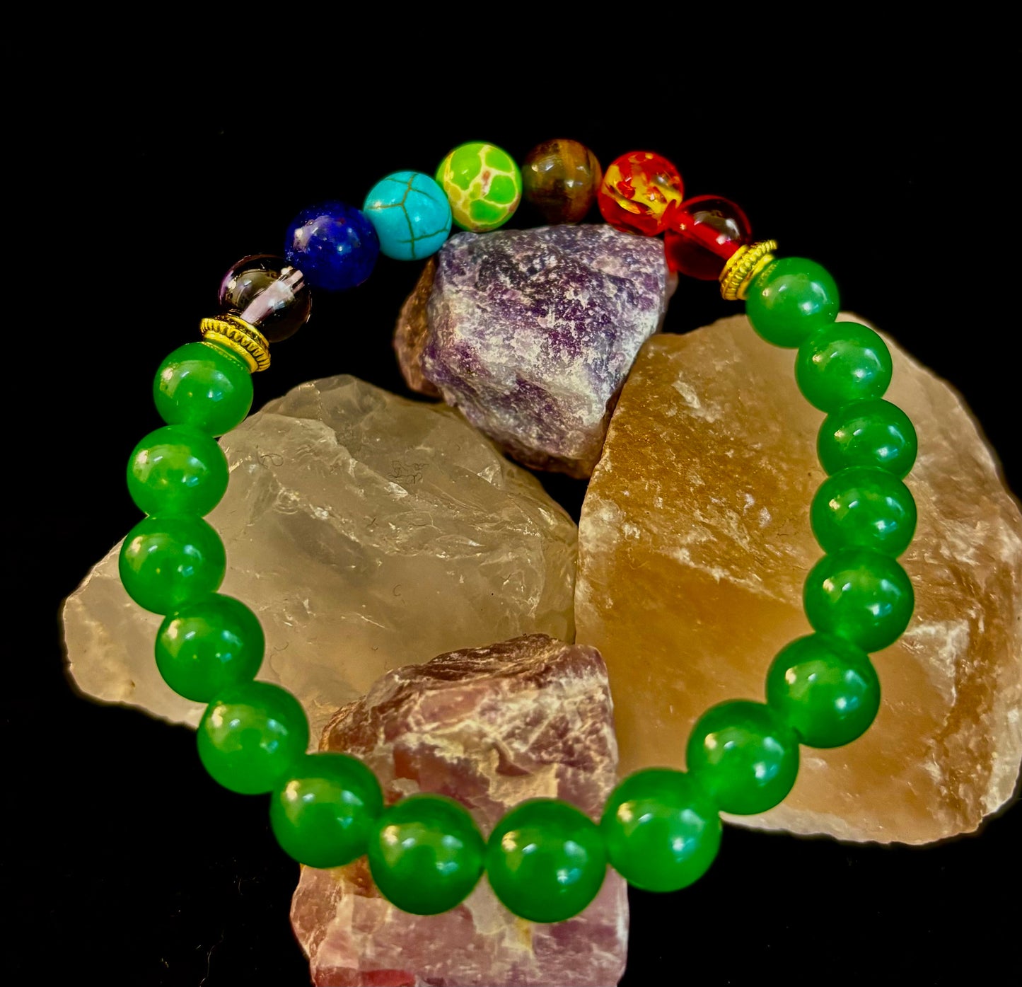 Chakra & Green Aventurine Healing Bracelet