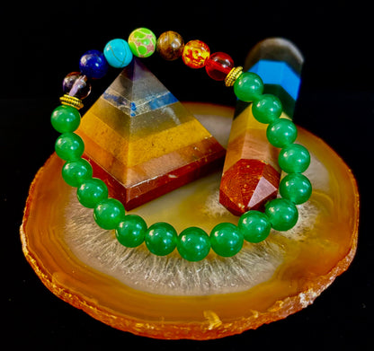Chakra & Green Aventurine Healing Bracelet