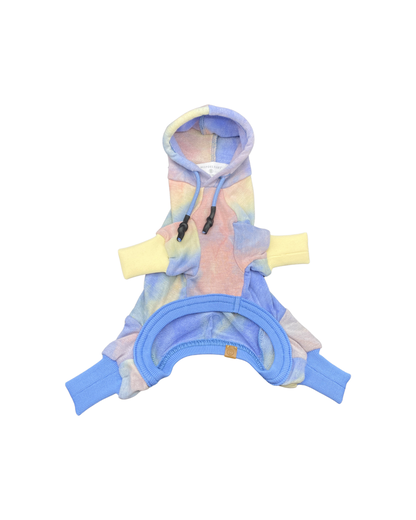 'Dale' Rainbow Tie-Dye Hooded Onesie